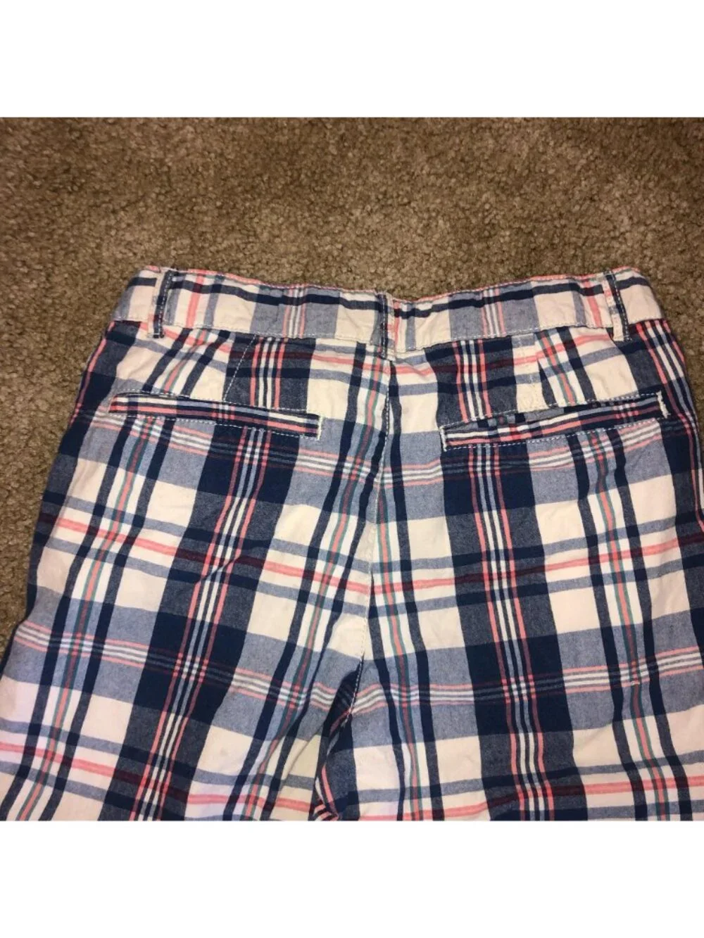 Plaid Boys Shorts By The Childrens Place Size 12 Cotton Blend Blue & White